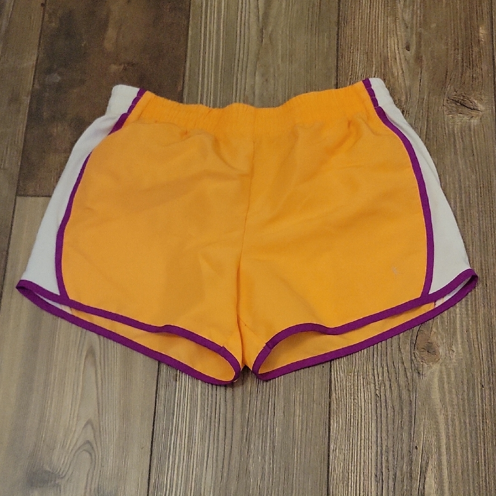 Danskin Now Coral Shorts with Purple Trim